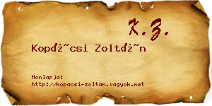 Kopácsi Zoltán névjegykártya